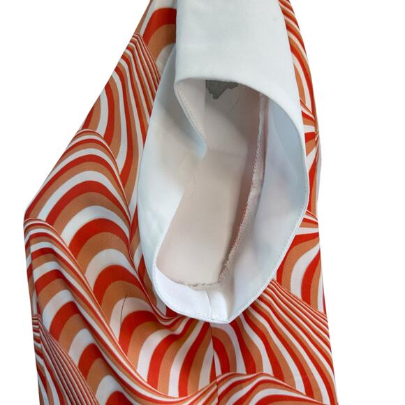 MSK Collection Orange Print Tunic Blouse with Raw Trim sz 44=XL - Picture 6 of 11